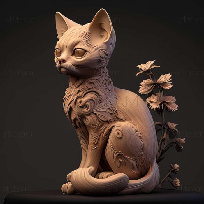 3D model Thai Lilac cat (STL)